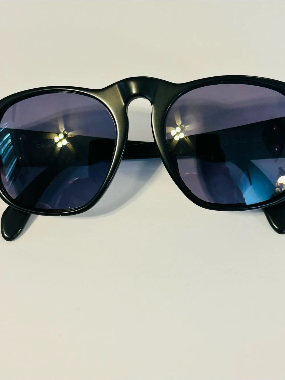 VINTAGE Chanel 01452 Black & Gold CC Logo Sunglasses - Rare 90s Ex Condition